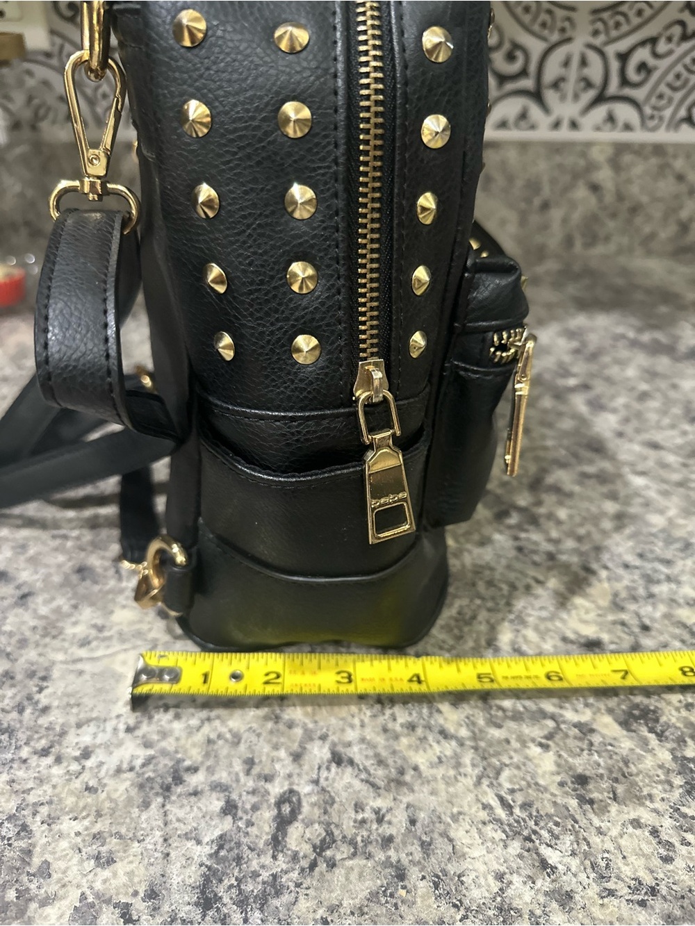 Bebe Black Mini Studded Backpack - Fashion Women's Bag Purse - Picture 10 of 11